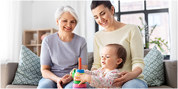 Three generations enjoying time together.