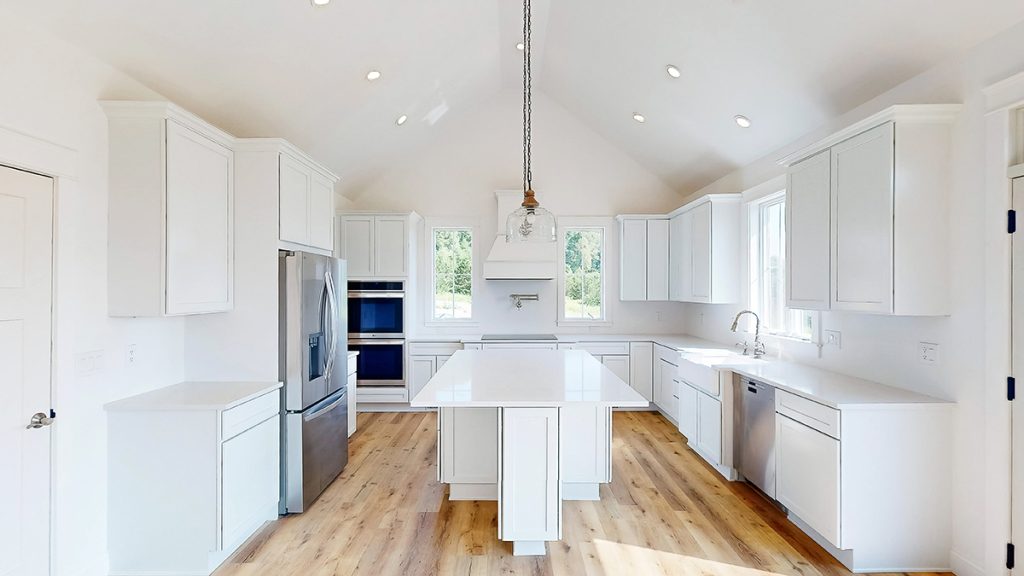 all white kitchen modular home