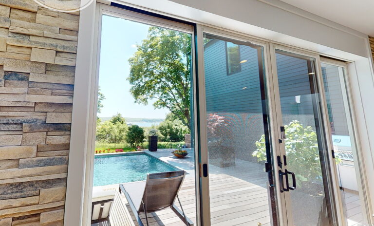 Pool and decking at the Montauk modular home